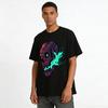 Cyberpunk Mechanisches Auge Totenkopf Flamme Grafik Lässiges T-Shirt Reines Baumwoll-T-Shirt