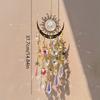 1pc Gold Flame Moon Crystal Pendant Sunlight Catcher Outdoor Garden Ab Colourful Hanging Decorations Hanging Ornaments