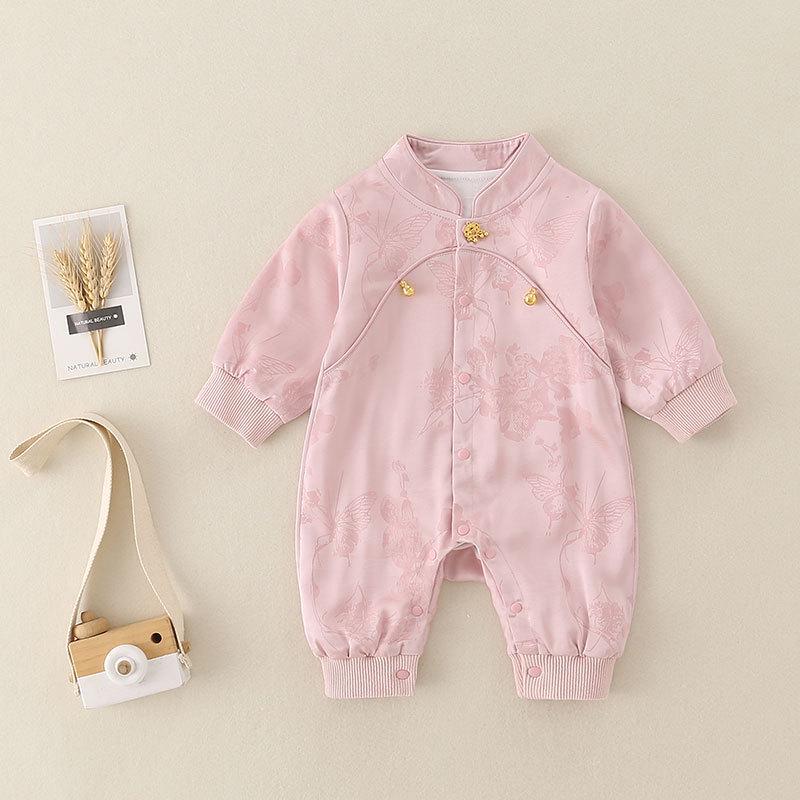 

Ромпер у китайському стилі Ханфу 2025 року для святкування ста днів немовляти 66 cm рожевий