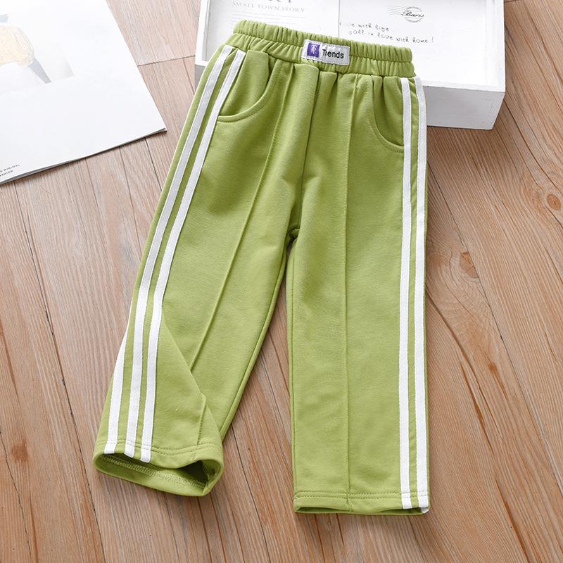 

Спортивные штаны для девочек в корейском стиле - Новые 2025 весна/осень повседневные однотонные длинные штаны для малышей и детей. 130 cm