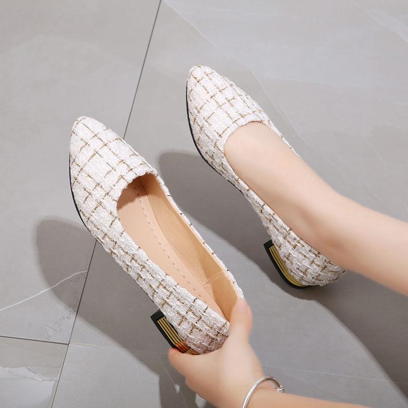 Women's Flat Shoes Office Ladies Footwear Pointed Toe With Heel Ballet Flats Comfortable And Elegant Chic Point Novelties L