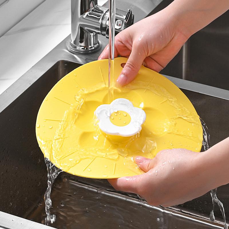 20*20cm Cute Flower Silicone Fresh-keeping Lid Kitchen Round Bowl Lid (No FDA Certificate, BPA Free)
