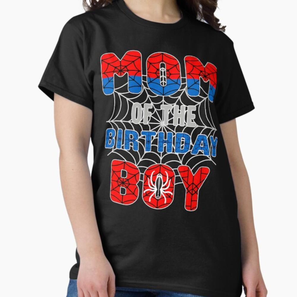 Spider Web Birthday Party Mom of The Birthday Boy T-Shirt Unisex T-Shirt XXL
