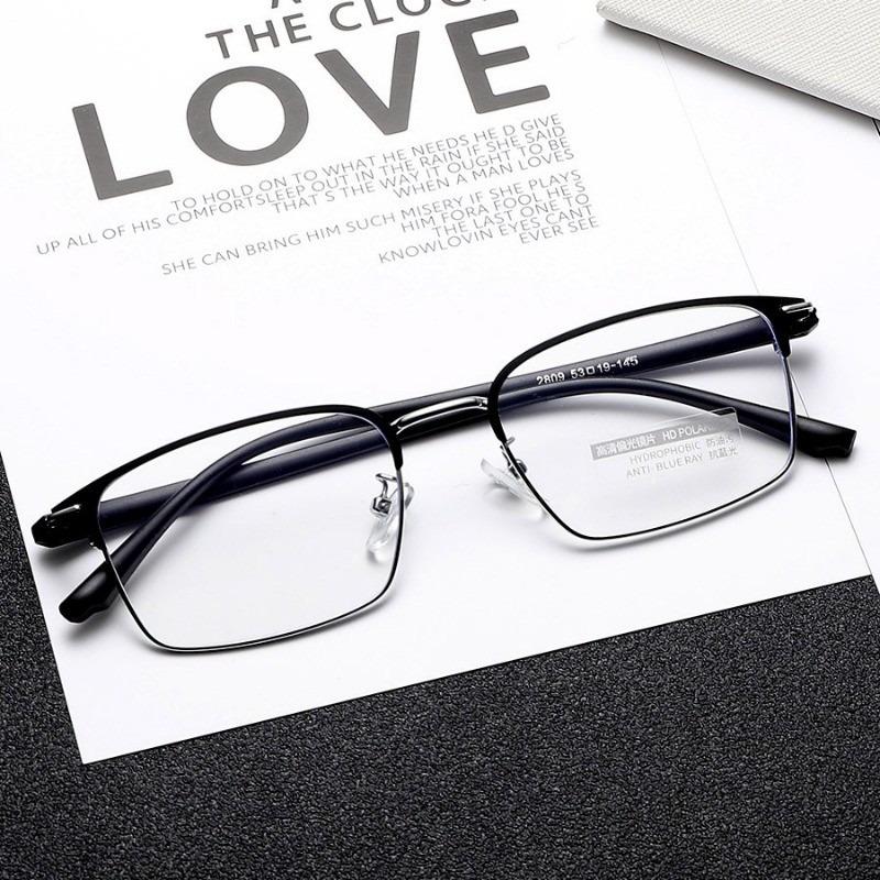 Blue Light Filter Eyeglasses Men's Retro Business Eyeglass Lightweight Glasses Clear Vision
