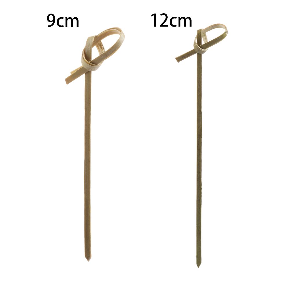 100pcs Disposable Party Decoration Bar Tool Cocktail Picks Bamboo Knot Skewers Fruit Forks Stick
