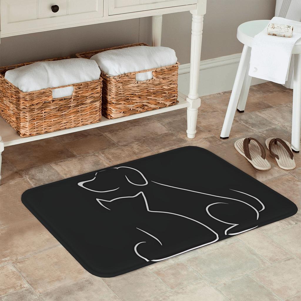 1PC Dog Pattern Kitchen Rug Non-Slip Door Mat Pop design Bathroom Rug Bath Mat Carpet for Home Sink Laundry Decoreeree