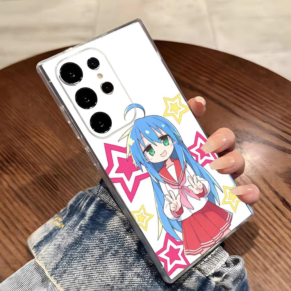 

Чехол для телефона с аниме Lucky Star для Samsung S26 S25 S24 Ultra S23 Fe S22 S20 S21 Plus Plus 5G Fe Прозрачная крышка Galaxy A55 5G