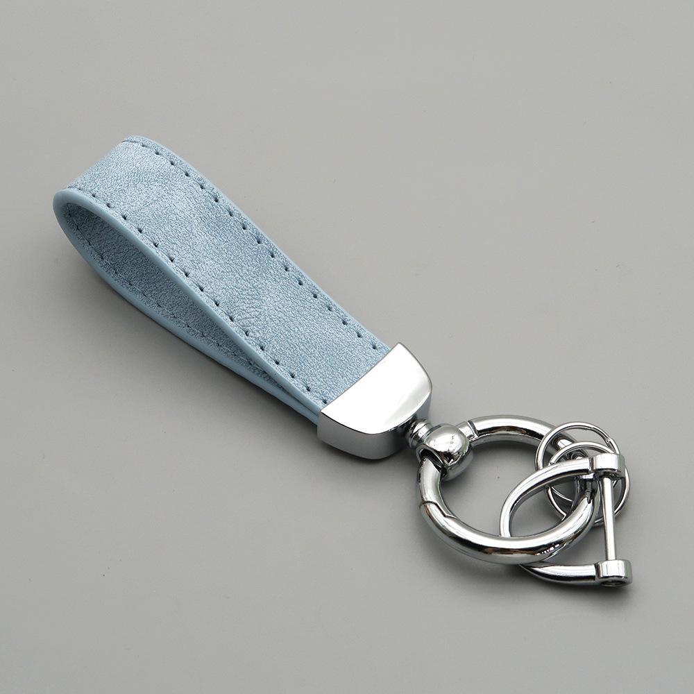 Custom LOGO Suede Leather Keychain Vintage Laser Engrave Car Key Ring Holder for Men and Women Personalized Key Chains Ring