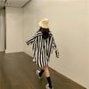 2023 Spring Korean Striped Women's Loose Long Sleeve Mid-length Shirt Jacket