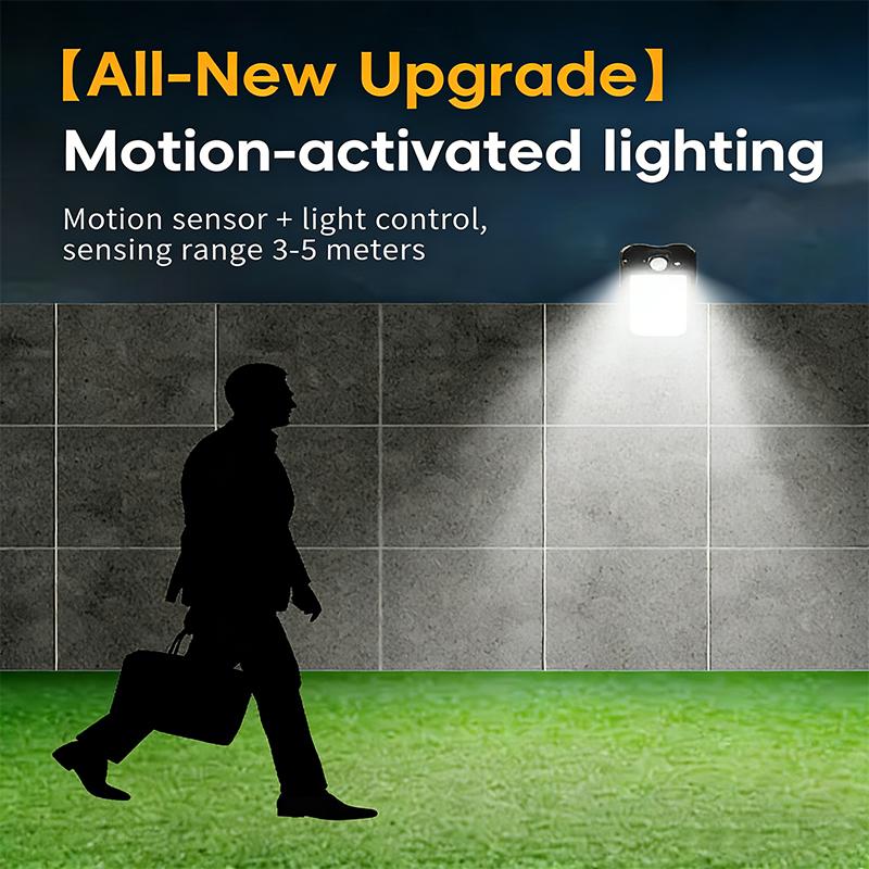 60LED Clip on Solar Light Motion Sensor IP65 Waterproof 3 Lighting Mode USB Charging for Outdoor Garden Yard Fence Lamp