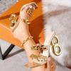 Summer 2025 Fashion Metal Chain Slippers PVC Transparent Shoes Women Slides Style Chic Strange Fretwork Heels Modern Sandals