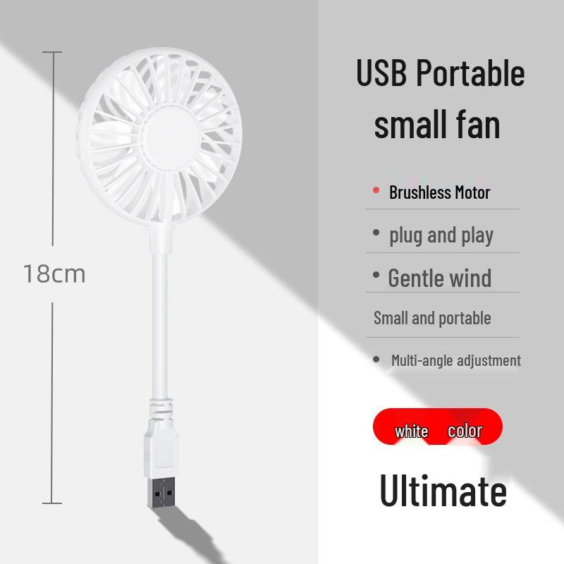 Portable Silent USB Fan for Baby, Food, Dorm, and Desktop Use - Strong Wind, Plug-and-Play, Compact Carry-on Size.