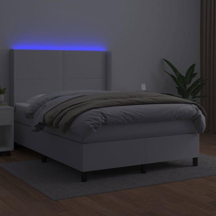 VidaXL Sommier à Lattes de Lit avec Matelas et LED, Lit Rembourré, Lit Double, Lit Adulte de Chambre à Coucher Intérieur, 3139266