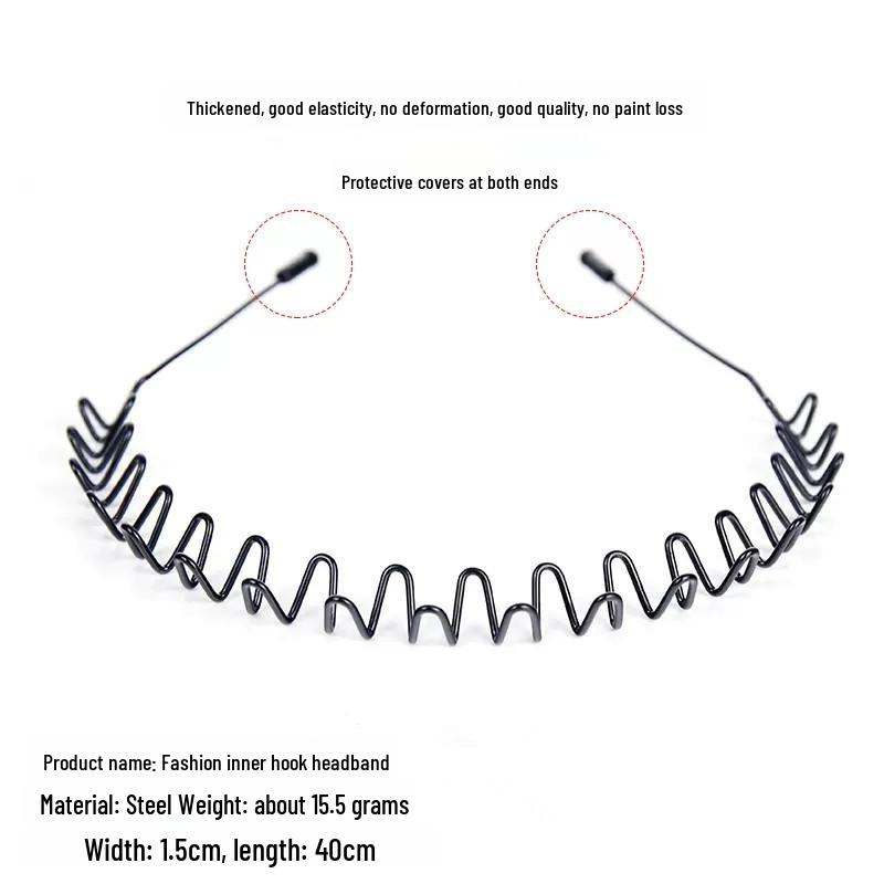 Women's Non-slip Black Headband with Teeth for Face Washing & Facial Masks