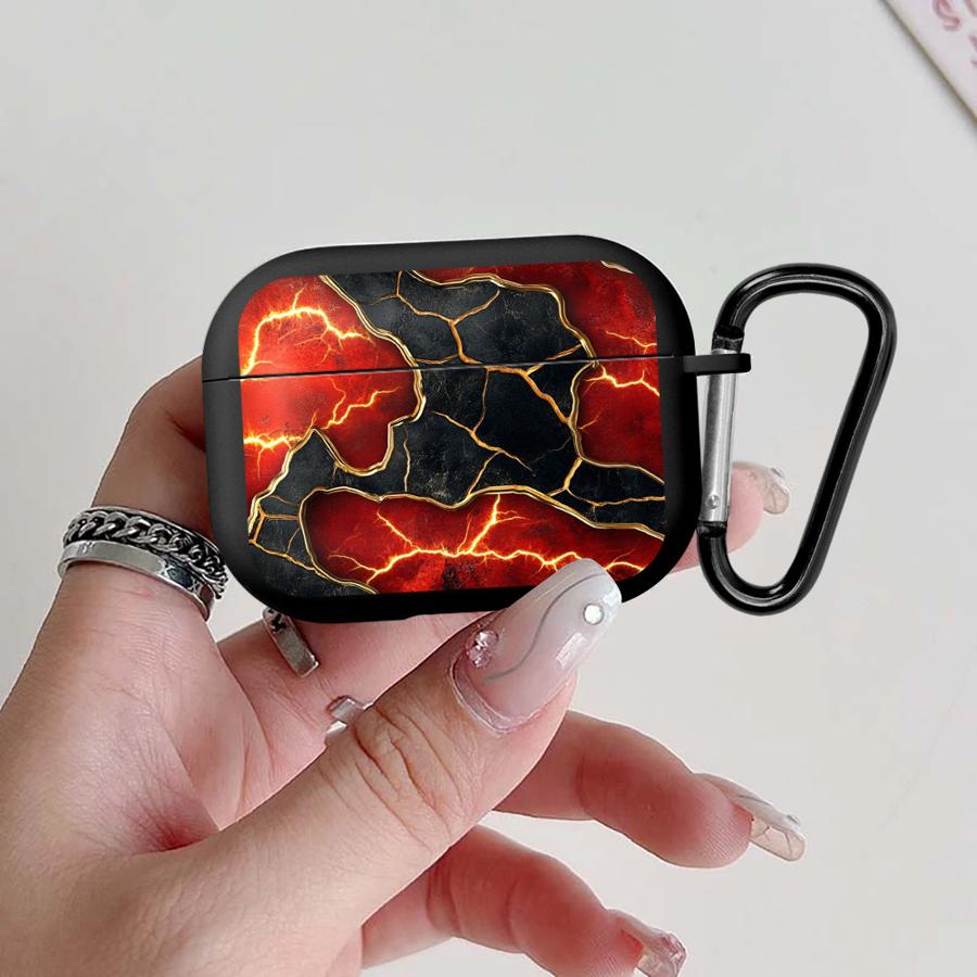 

Earphone Cases Cover Case For Airpods 2 Pro 3 4 Pro3 1 Pro2 Red Black Marble Airpods Pro