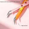 False Eyelash Tweezers Lash Extension Stainless Steel Scrapbook Sticker Tape Picking Straight Head Elbow Tweezers Diy Crafts
