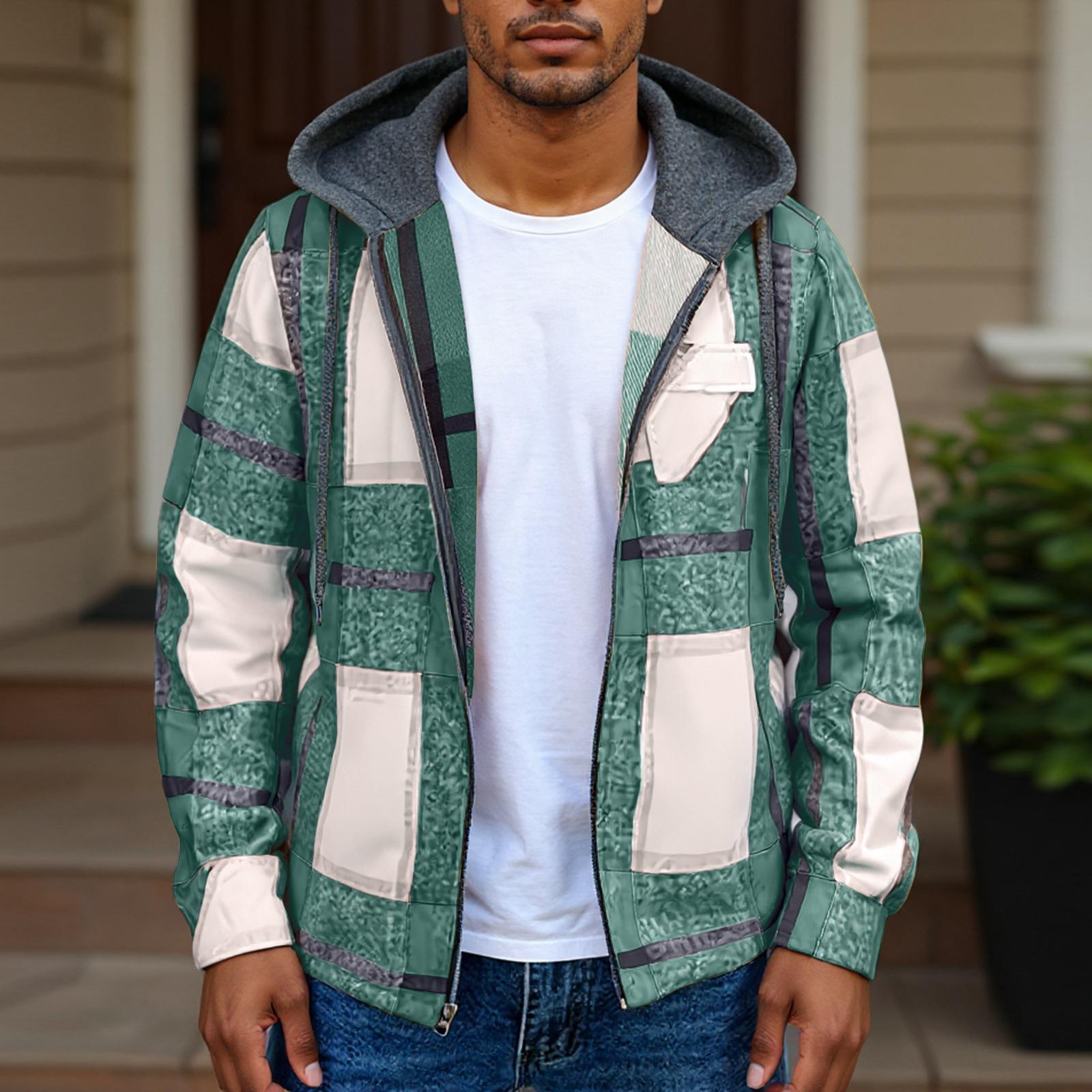 

Мужская спортивная и повседневная свободная куртка на молнии L зелёный