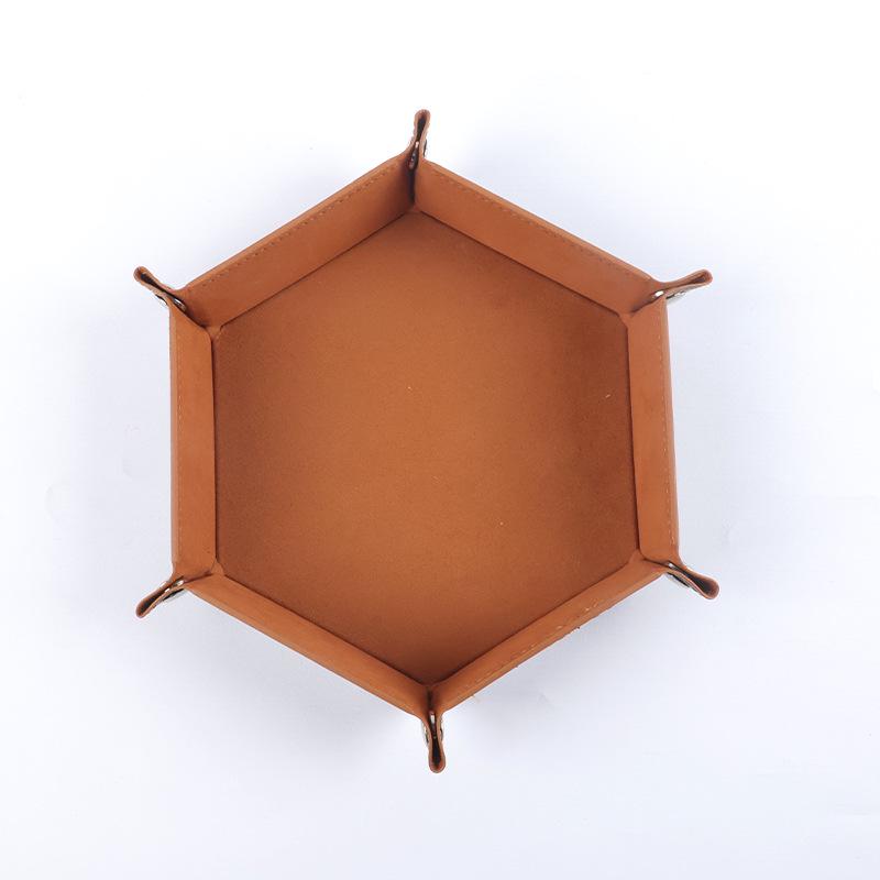 Hexagonal Velvet Foldable Dice and Storage Tray