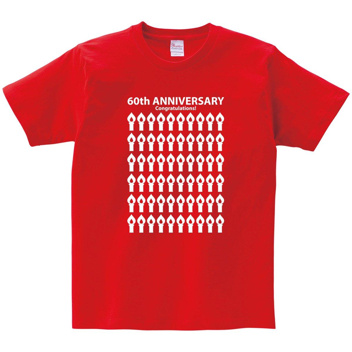 

Sixtieth Birthday Celebration Sixtieth Birthday Celebration 60 Years Old MS09 XL Red [Kofukuyasan] Candle T-Shirt T-Shirt Gift/Present червоний