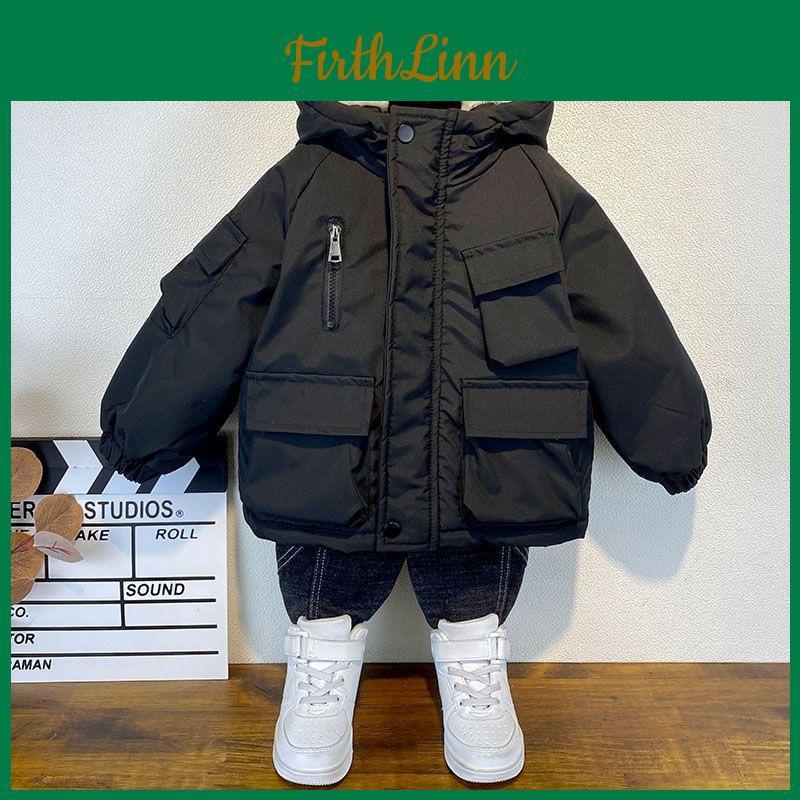 Cotton Jacket Boys Winter Down Black Hooded Coat Children Outerwear Clothing Kids Parka Padded Snowsuit