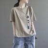 Short Sleeved Women's Summer Korean Round Neck Printed Geometric Large Loose Pullover Casual T-shirts Tops