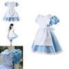 Enchanting Alice In Wonderland Costume For Kids With Detachable Frilled Apron