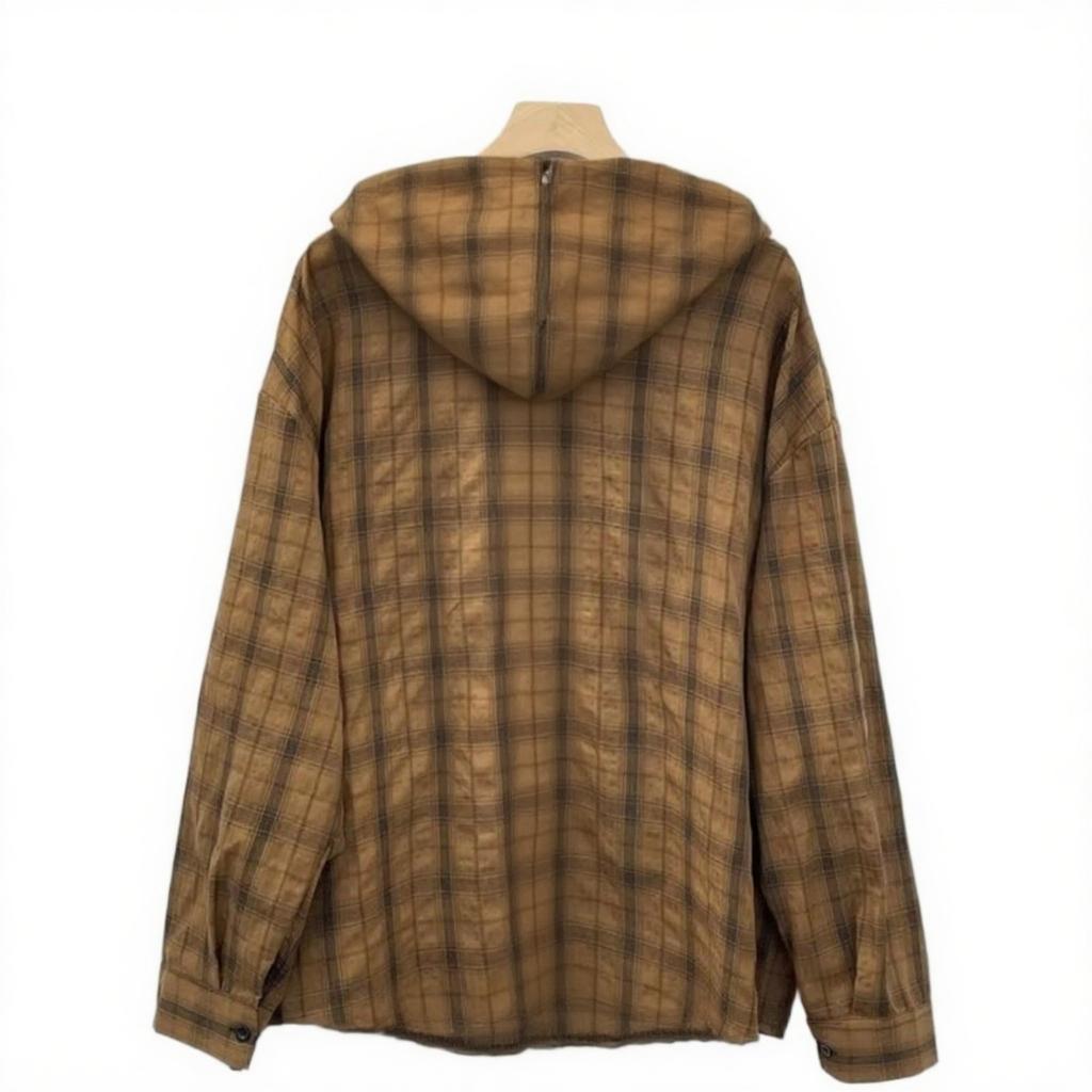 The New Long-sleeved Hooded Checkered Coat Has A Relaxed And Casual Style With Loose Buttons. It Is A Casual And Fashionable Hooded Sweatshirt