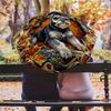 0106 Embossed Leaf Dog  Pattern, Automatic Folding Umbrella, Portable and Foldable Design, 8 Ribs, a Christmas or Birthday Gift.