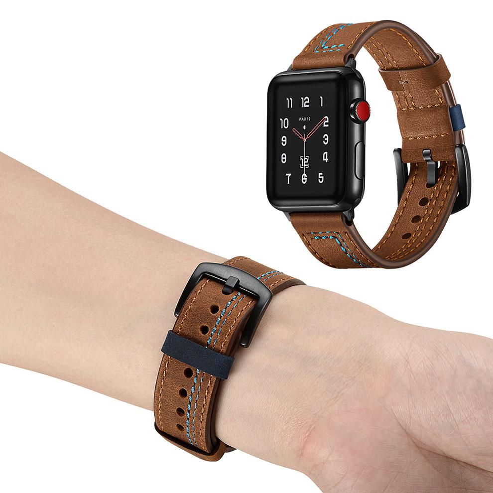 For Apple Watch Band 44mm 40mm 45mm 49mm 41mm 45mm Genuine Leather Watch Straps Iwatch 10 42mm 6 3 4 5 SE Ultra2 Smart Watchband