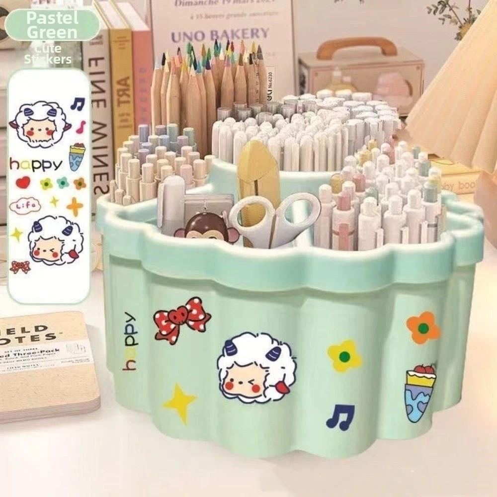 Large Capacity Desktop Organizer Rotatable Storage Holder Container Pencil Box Office Supplies