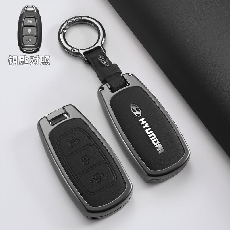 Zinc Alloy Metal Car Key Case For Hyundai I30 Ix35 Kona Encino Solaris Azera Grandeur Ig Accent TM Palisade Santa Fe Accessories XX1