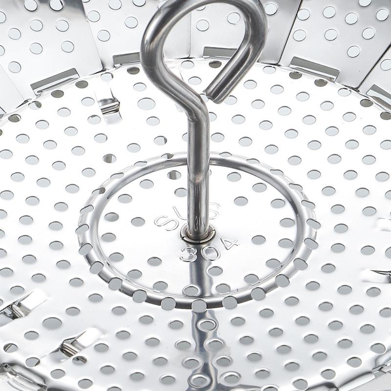 304 Stainless Steel Retractable Multi-Functional Steamer Basket with Thickened Design for Household and Hotel Use