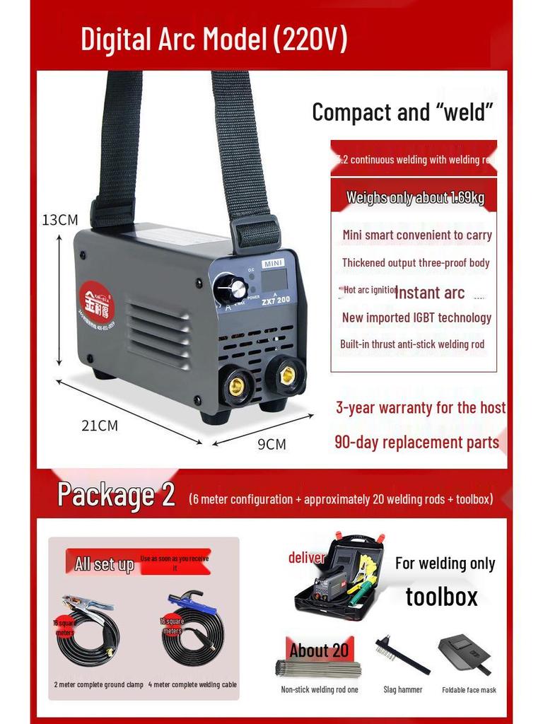 Household & Industrial Dual Voltage Electric Welder 220V/380V - Full Mini Portable Set