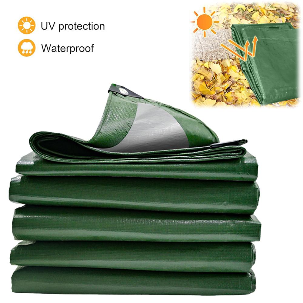 Waterproof Rain Cover UV Block Tarpaulin Awning Canopy Cover Awning Backyard Garden Green Thick Poly Tarp Protective Cover