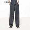 MO&Co. Women's Mid-Waist Tailored Curved Pants
