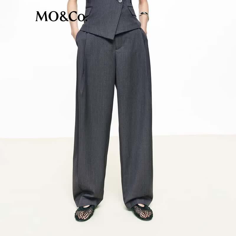 MO&Co. Women's Mid-Waist Tailored Curved Pants