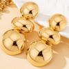 Exaggerated Geometric Earrings Golden Women Jewelry Retro Large Earrings  European American Style