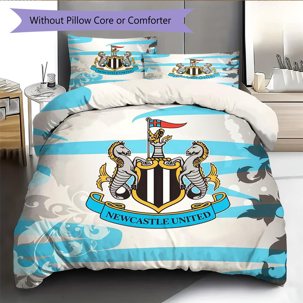 Newcastle United Pattern Bedding Quilt Set Home Decoration Gift (1 * Duvet Cover + 2 * Pillowcase Without Core)