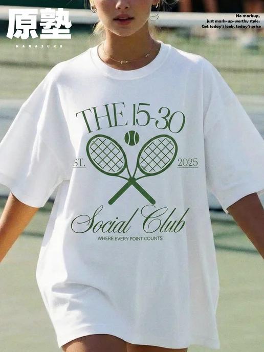 Tennis Club oversized T-shirt 2XL