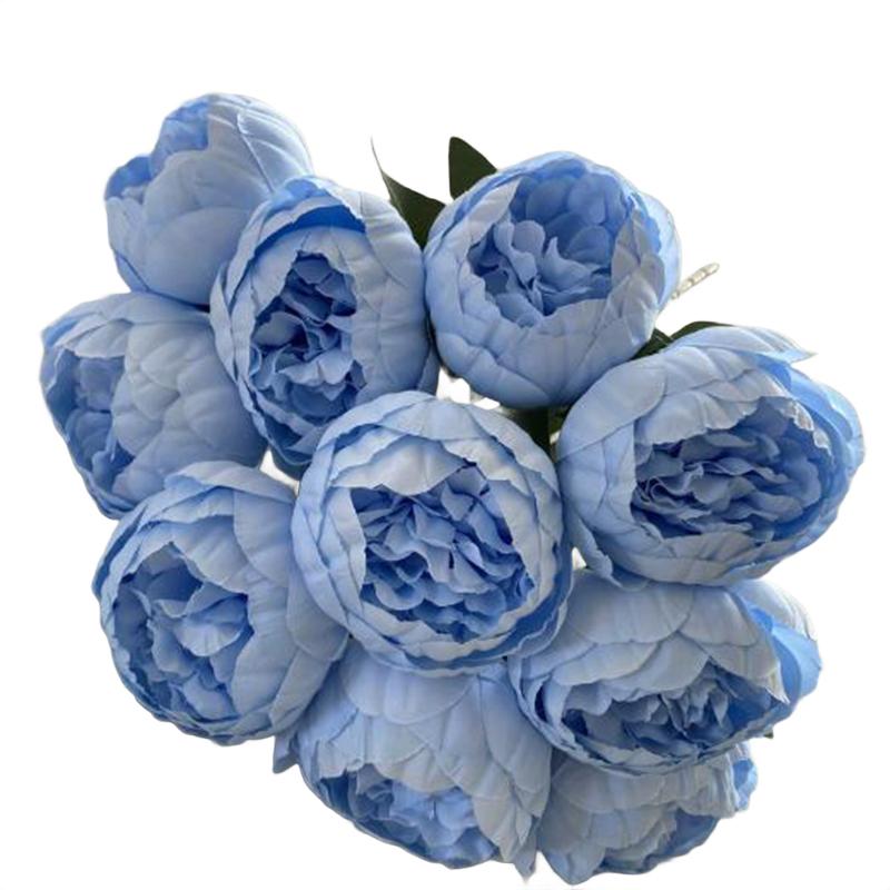 

10-Head Roses Artificial Flower Simulation Flower For Party Weddings Home Decoration Blue Rosy Red DIY Handmade Headwear Brooch светло-синий