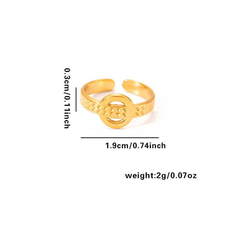 Elegant French Titanium Steel Multi-Layered Leaf Ring with Irregular Design, 18K Gold Plating