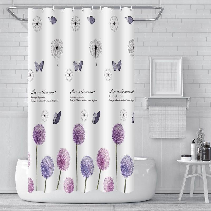 Waterproof Marble Print PEVA Shower Curtain - Moisture-Proof, Thickened Bathroom Partition
