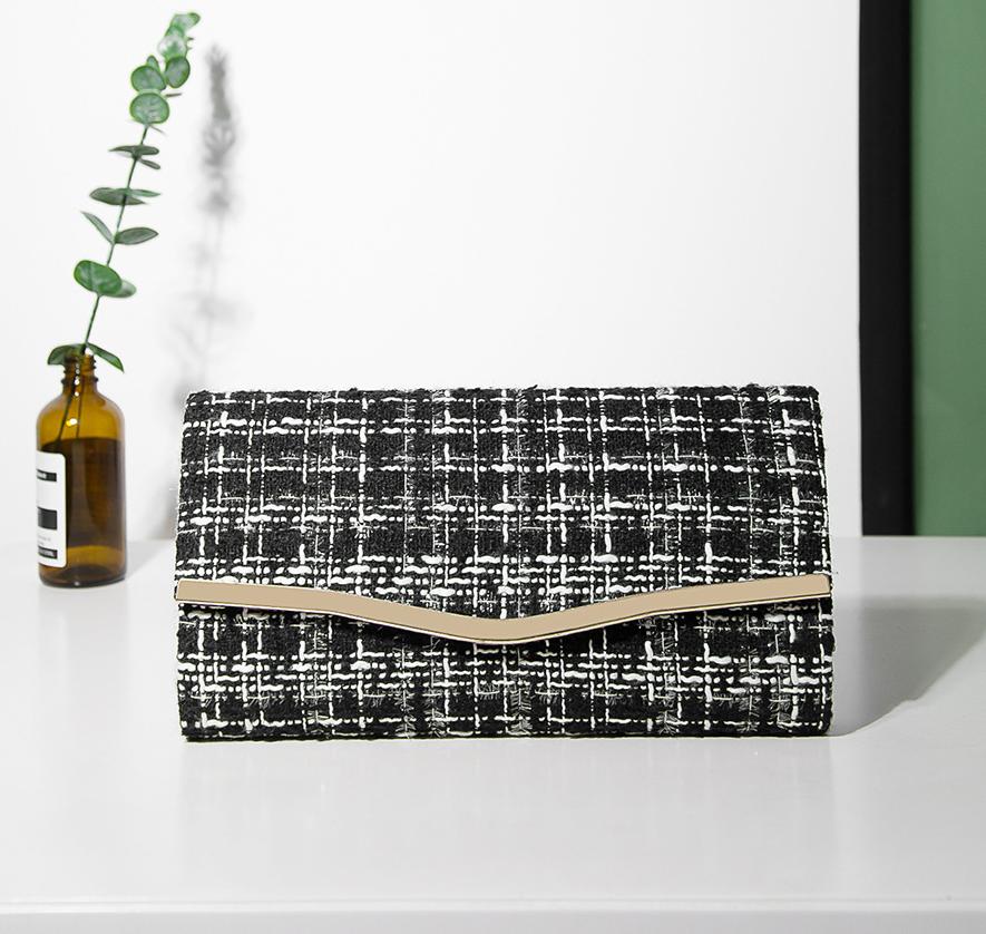 

Houndstooth Lady Elegant Clutch Bag Fashion Leisure Women Chain Shoulder Bags Messenger Purse Party Retro Plaid Pattern Handbag China Mainland