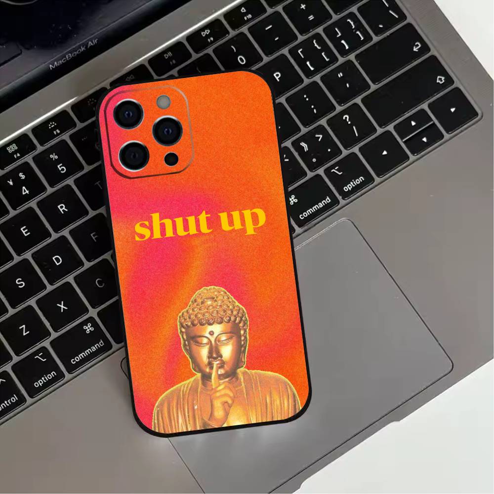 B-Buddha Art Pattern  Phone Case For iPhone 17,16,15,14,13,12,11 Plus,Pro Max,XS,Soft Silicone Black Cover