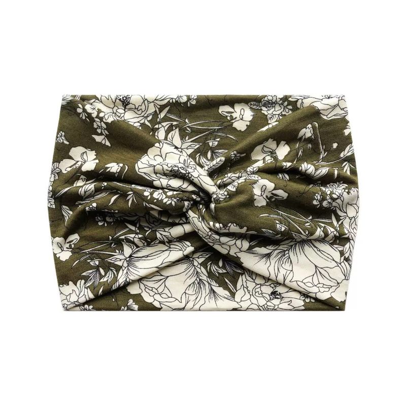 European and American Bohemian Elastic Cross Headband with Paisley Pattern and Knotted Design