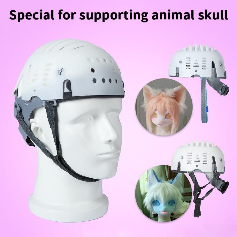 Furry Costume Fursuit Kigurumi Skull Headwear Breathable Anti-Collision Helmet Protective Shell Adjustable Comfortable