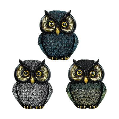 Owl Statue Resin Owl Ornament Table Centerpiece Creative Animal Sculpture Animal Figurine for Desk Cabinet Wedding Bedroom