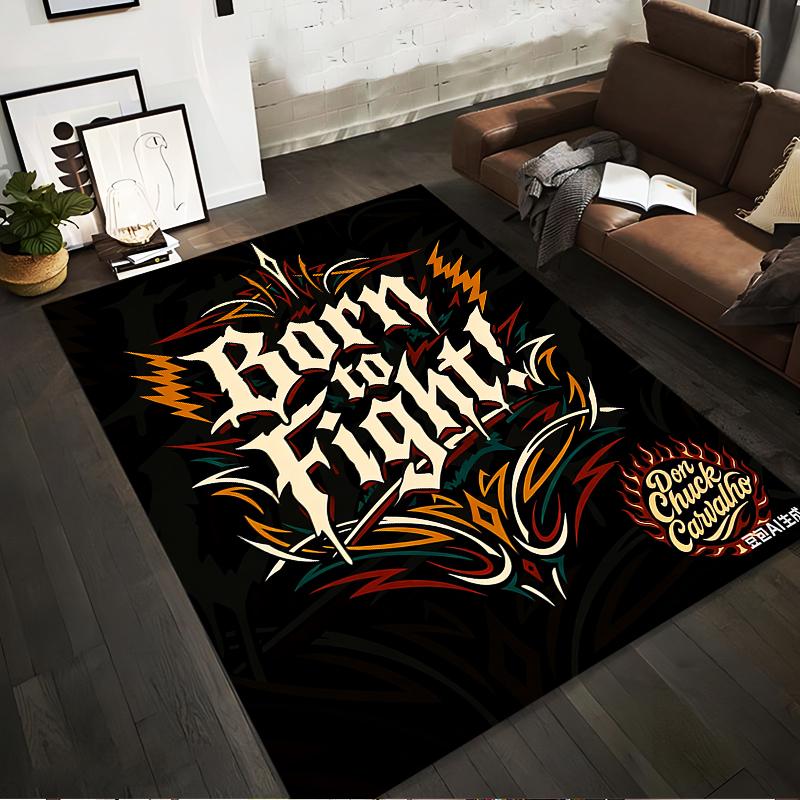 

Decorative Carpet with Born to Fight Graphic Design and Vibrant Colors Suitable for use as an anti-slip for living room bedroom sofas 40x60cm( 15x23in )