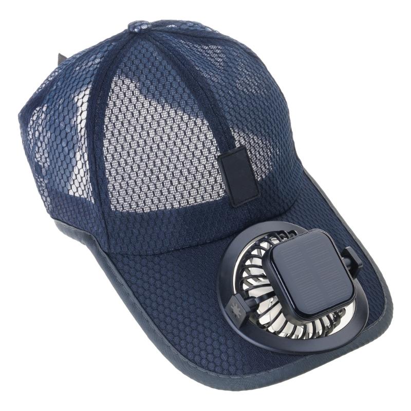 USB Rechargeable Cooling Fan Baseball Hat With Solar Powered Design Breathable Adjustable Sun Hat For Outdoor Activity