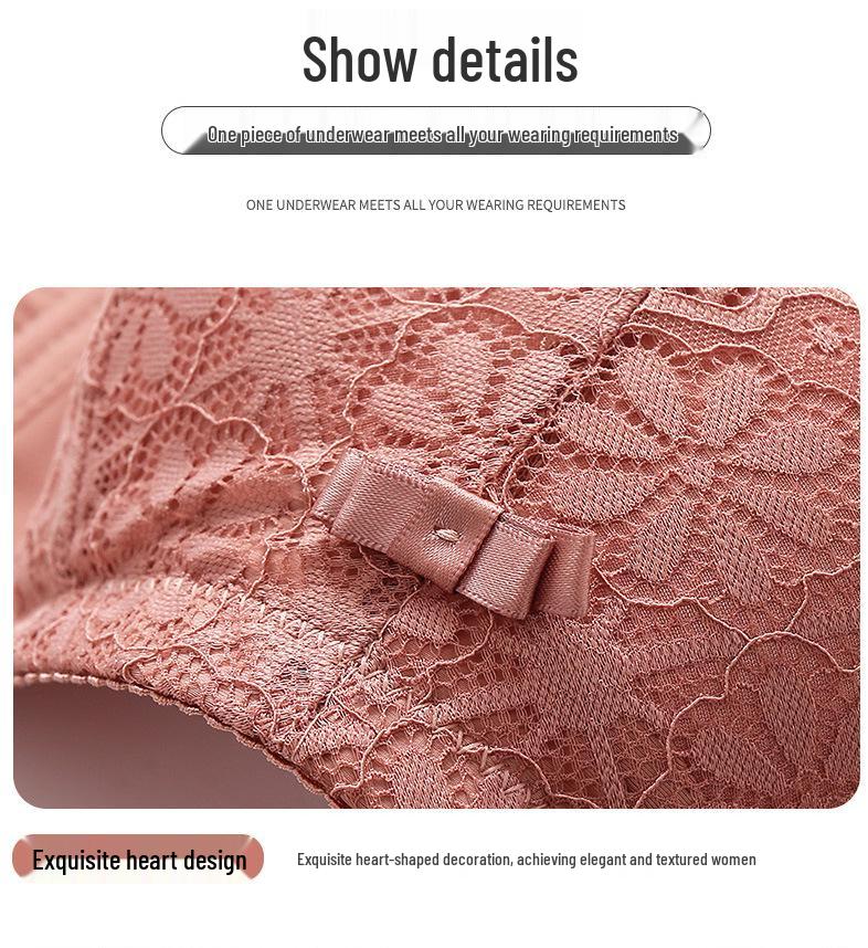 2024 Plus Size Lace Bandeau Bra with Side Support – Minimizes Big Bust for Moms